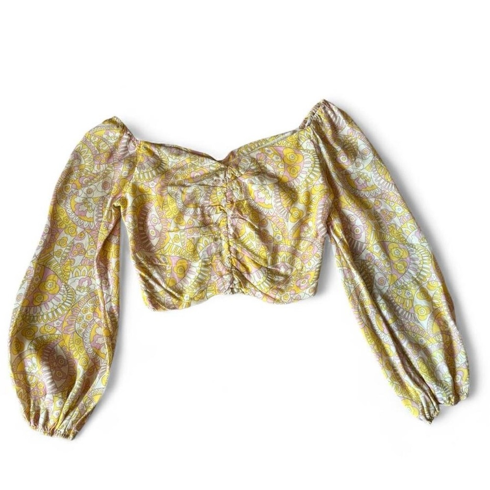 Palomablue‎ Long Sleeve Patterned Top With Back Zip Closure XS